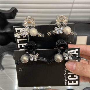 E4420 珍珠小号抓夹高级感刘海夹侧边夹公主头夹子头饰发卡 两只装