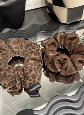 E5102 韩系博主豹纹布艺大肠发圈女高级感扎头发圈头绳发饰丸子头