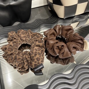 E5102 韩系博主豹纹布艺大肠发圈女高级感扎头发圈头绳发饰丸子头