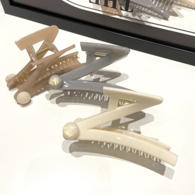 A0050 幻彩小众Z字形抓夹女高级感2026大号鲨鱼夹发夹后脑勺头饰