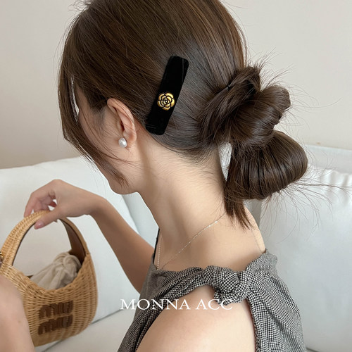 复古山茶花BB夹法式优雅 ins个性休闲大气高级设计侧边夹女F347