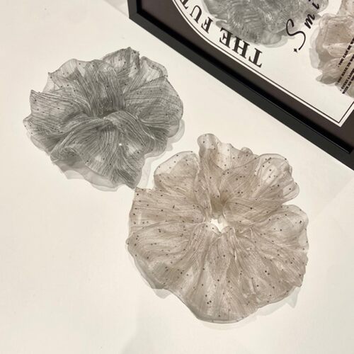 A0040 韩系满天星大肠发圈闪闪烫钻网纱纯色气质高级感发饰头绳女