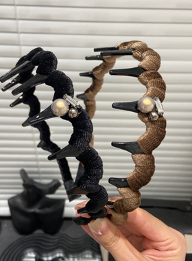 E3655 编织波浪发箍甜美轻奢不卡头蓬松气质带齿梳防滑设计感发箍