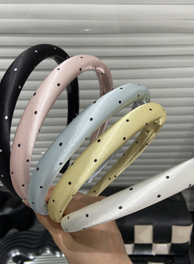 E4400 经典款波点珠光缎面波点洋气海绵压发箍可爱甜酷辣妹发饰女