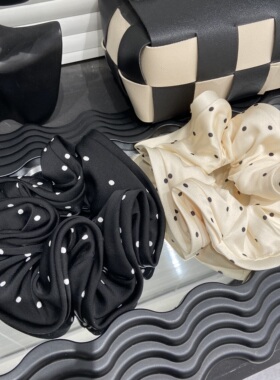 E4067 重磅！法式波点发圈ins超大木耳边花苞缎面大肠圈气质 发绳