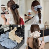 E4139超仙大肠圈超大号珍珠网纱高级感2025新款 春秋头花头绳