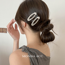 E3352 两只装简约时尚银色爱心气质网红碎发侧边简约发夹刘海夹