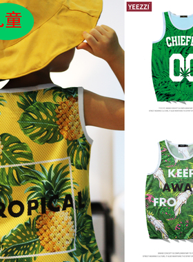 儿童美式速干球服定制背心湖人旅行球衣班服队服篮球明星网眼背心