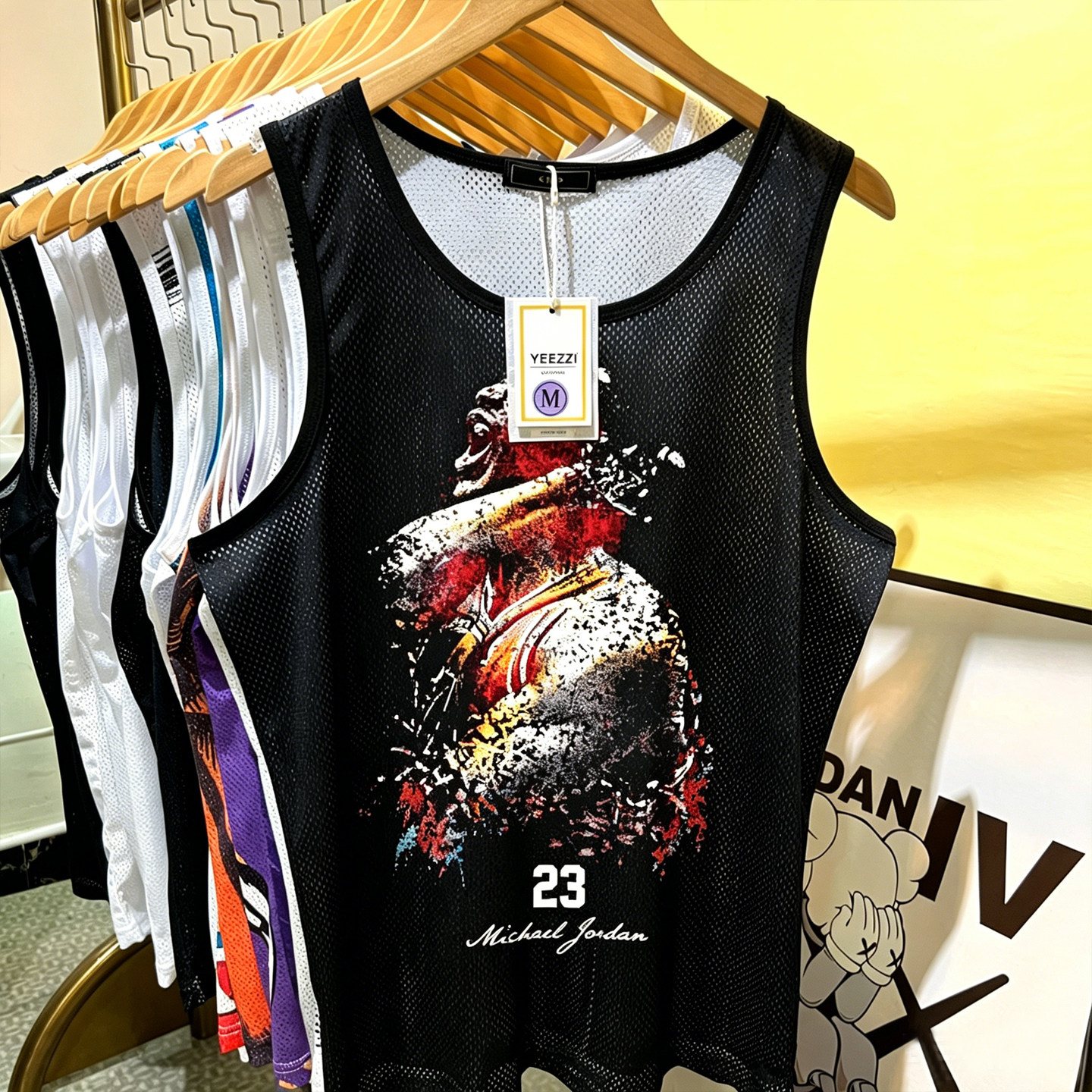 美式速干篮球服定制背心JORDAN球衣抽象个性球服队服网眼创意背心