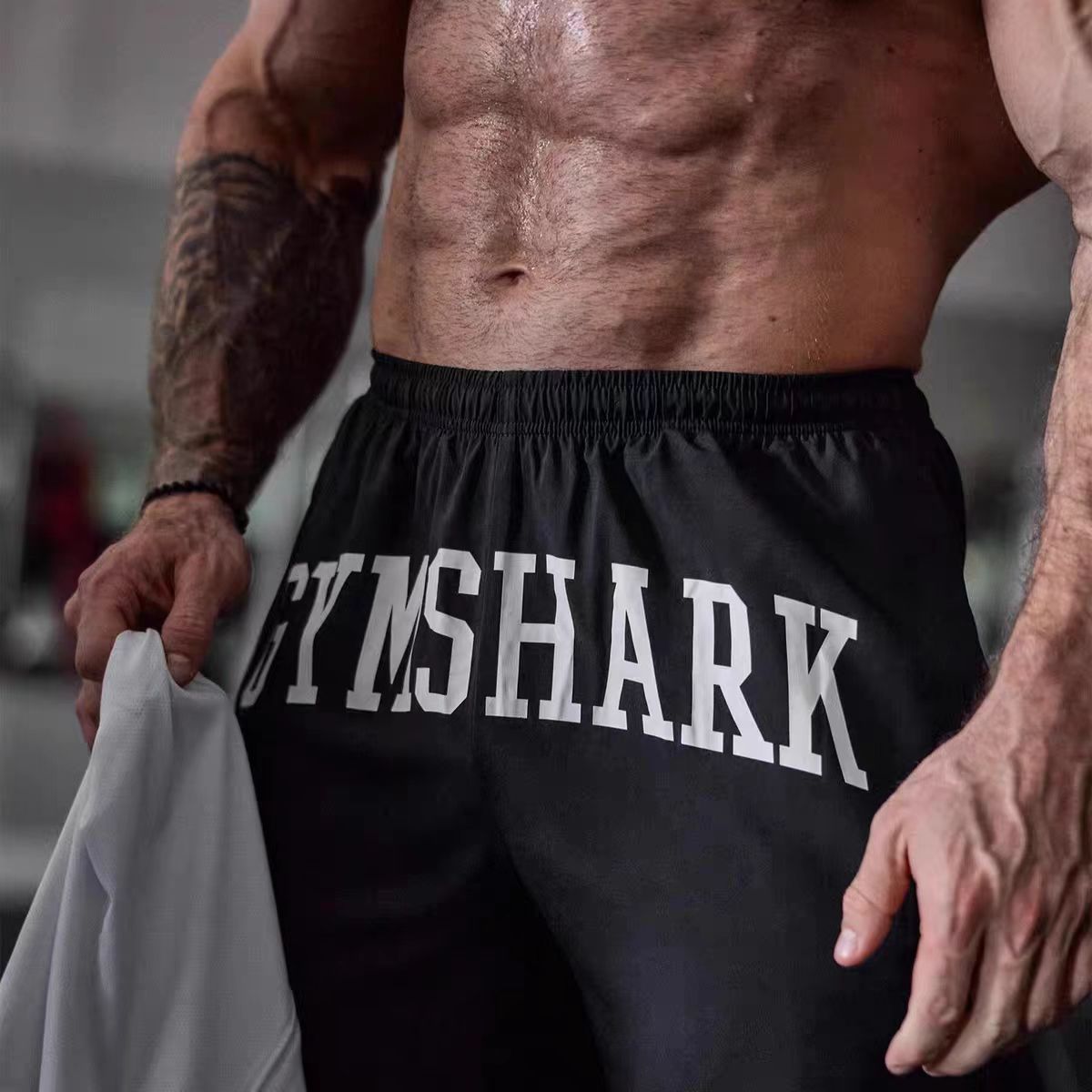 现货gymshark shorts男士美式健身跑步运动休闲速干五四分短裤子
