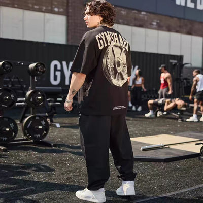 英国GYMSHARK现货夏季半袖男女情侣运动健身休闲宽松圆领短袖T恤