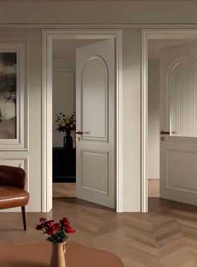 法式木门奶油风卧室门室内门房间门卫生间门实木烤漆实木复合烤漆