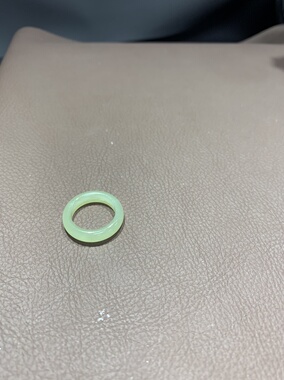 天然和田玉青玉晴水指环戒指港码16码细润带证书