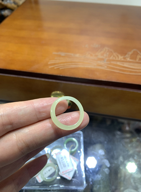 127号和田玉黄玉指环戒指指圈纯手工随形14码