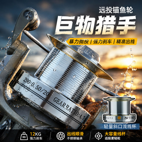 12000型大物轮远投路亚纺车轮