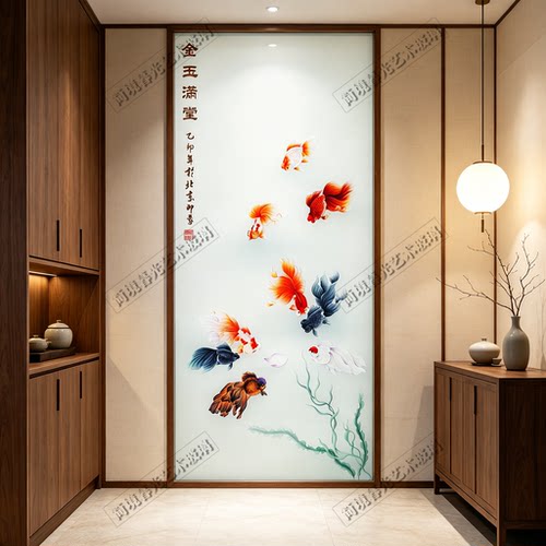 简境暮光雕刻玻璃可透光隔断定制