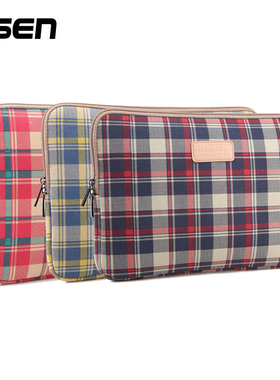 时尚格子笔记本内胆包适用16寸惠普暗影精灵9拯救者Y9000P小米12华硕13.3戴尔14灵越15.6平板电脑包男女ipad