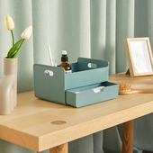 SYSMAX收纳盒韩国进口ins风桌面多功能带抽多层美妆收纳筒置物盒