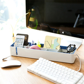 韩国SYSMAX桌面置物盒ins风台面分格式 家用美妆文具收纳盒