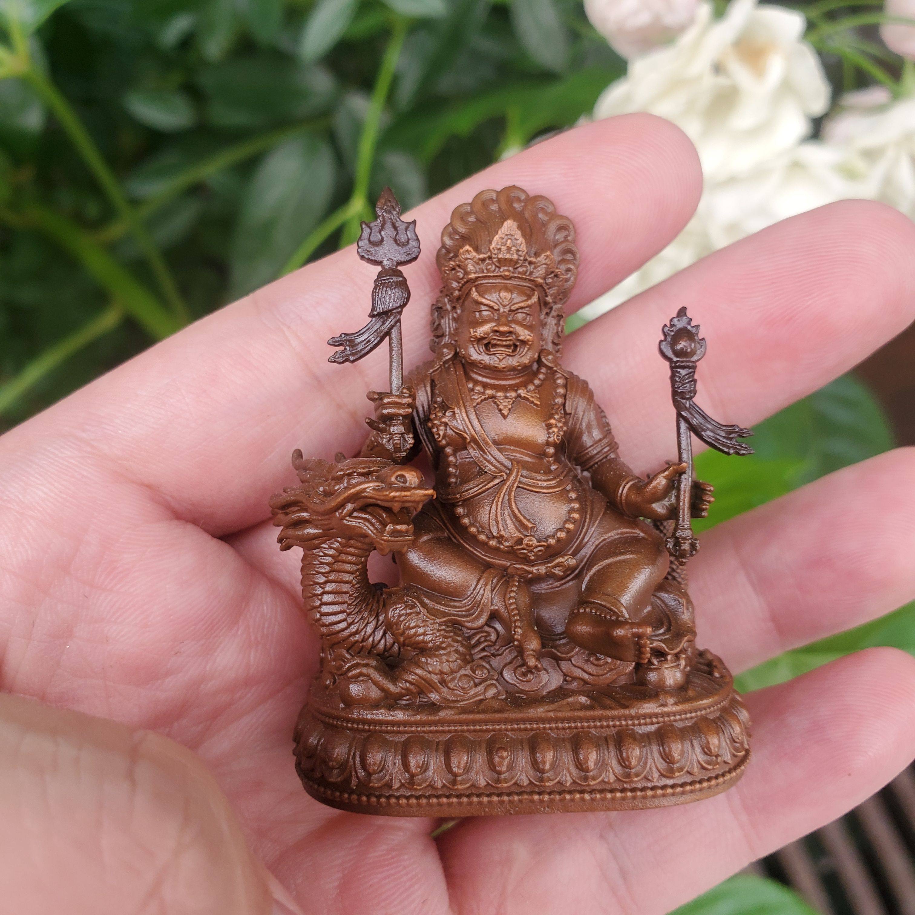 尼泊尔工艺纯铜白财神水财神佛像摆件铜龙王铜像摆设家居佛堂供奉