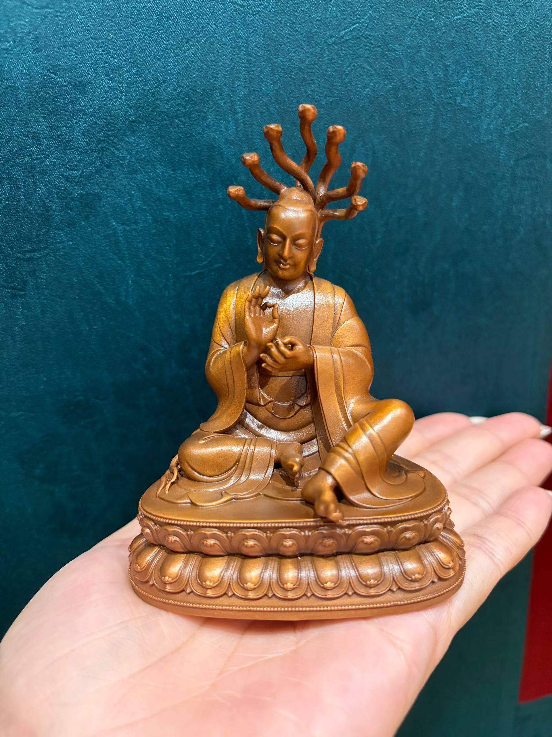 藏传纯铜龙树菩萨佛像龙殊家居供奉车载摆件不掉色