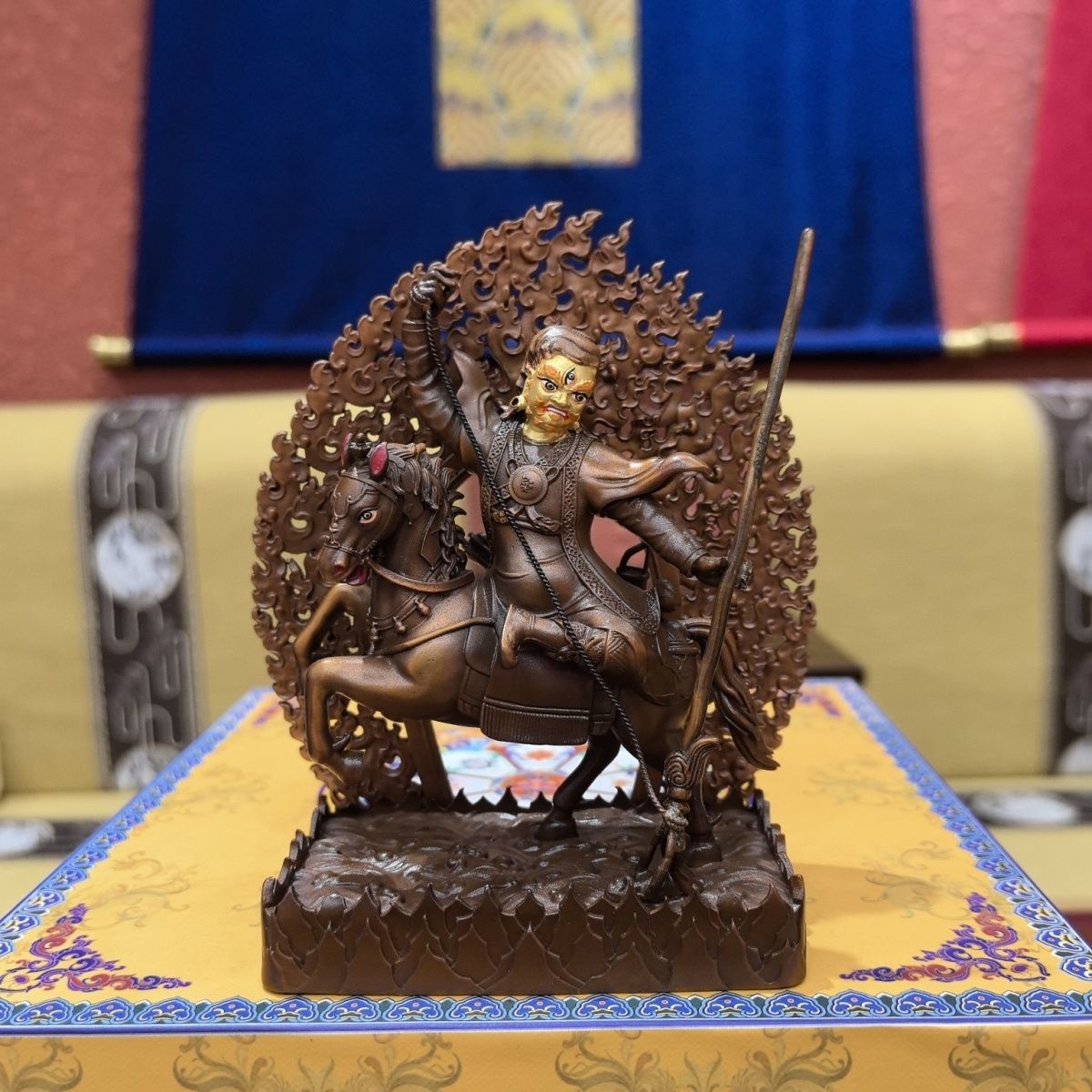 纯铜紫马护法紫玛佛像孜玛12cm摆件尼泊尔工艺居家供奉工艺品摆件