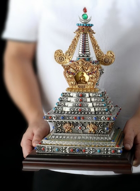 菩提塔供奉摆件八塔纯铜藏传