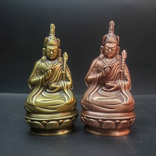 尼泊尔工艺纯铜伏藏莲师大乐莲师佛像莲花生大士随身佛密供奉摆件