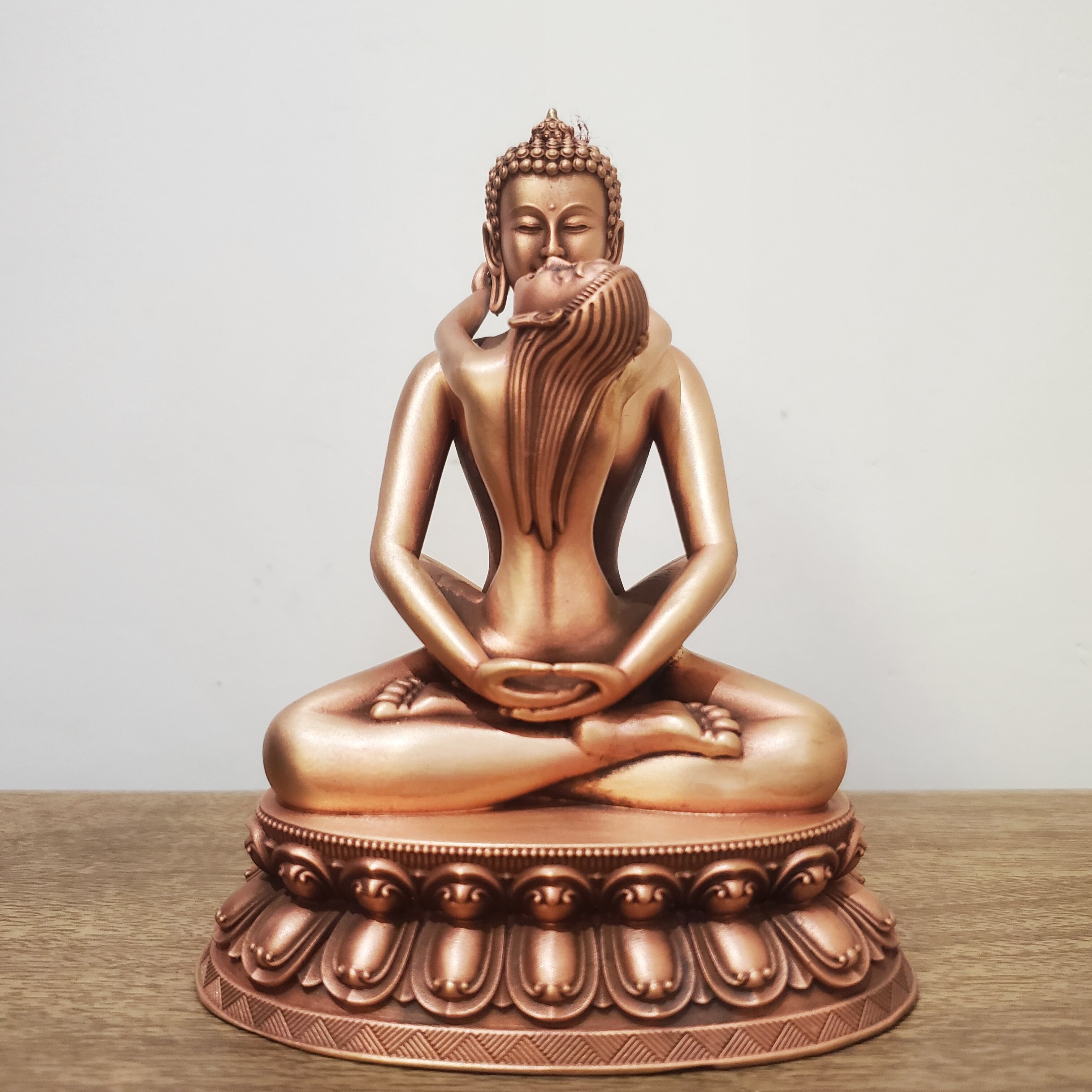 纯铜普贤王如来双身像精品佛像紫铜藏传密宗家居供奉车载摆件