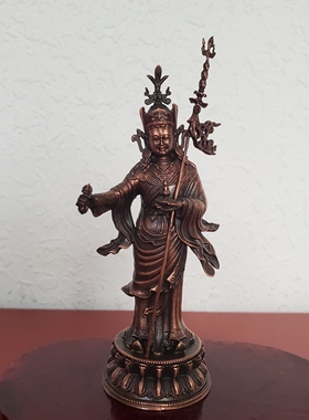莲花生大士佛像尼泊尔工艺莲花生大师纯铜摆件藏传密宗居家供奉