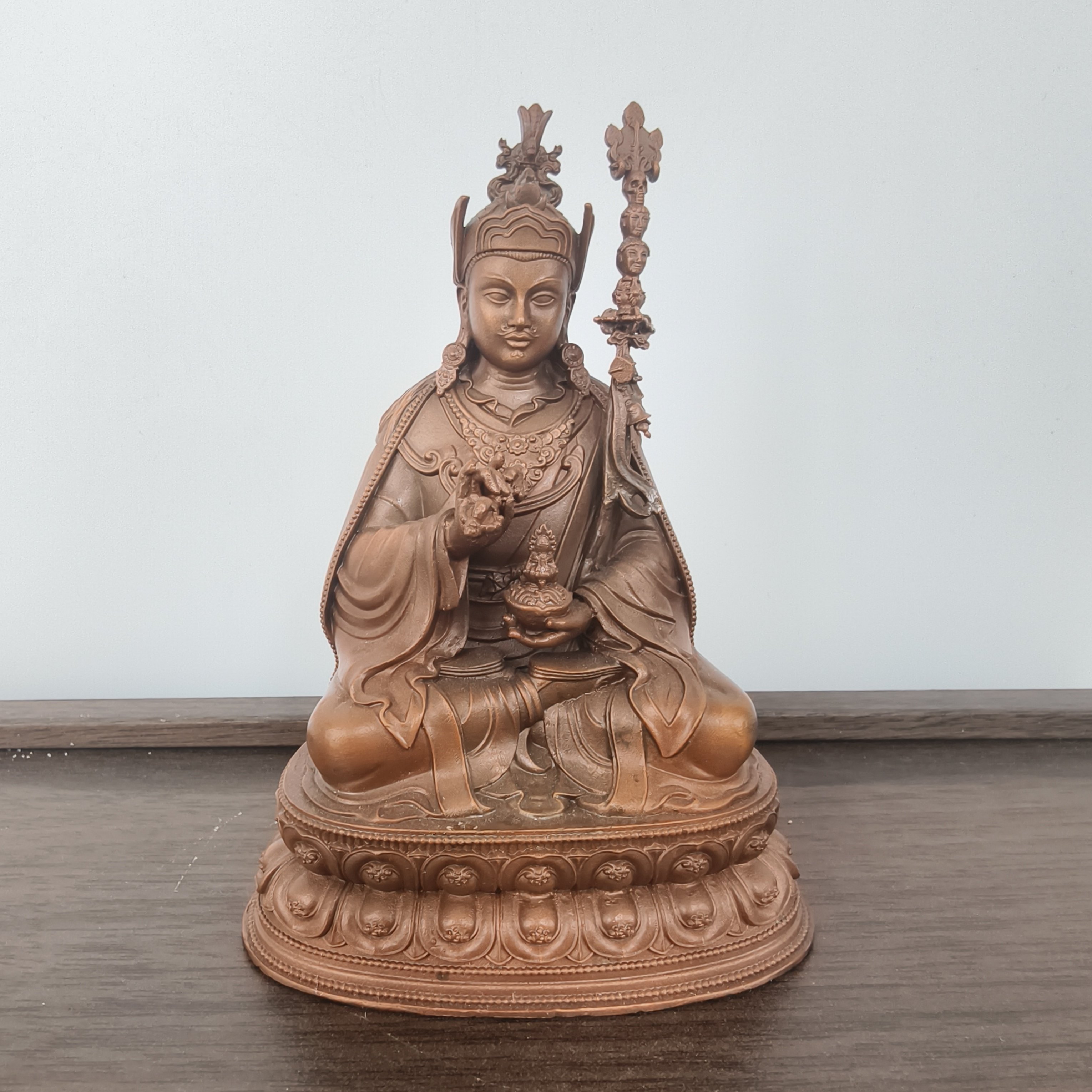 桑耶定制款纯铜精工莲花生大师佛像家居供奉车载摆件