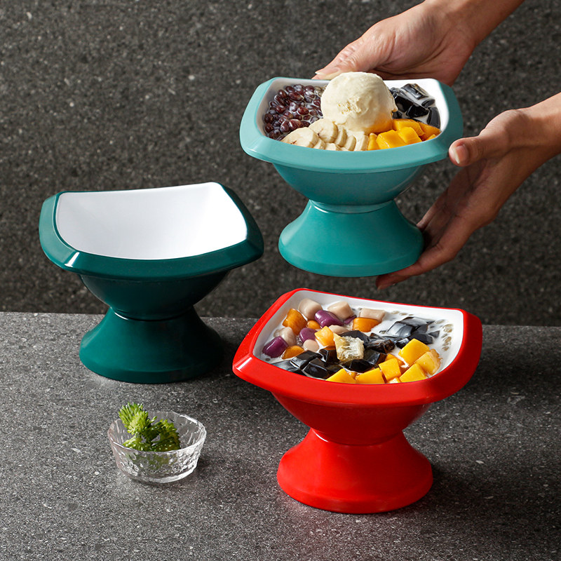 祥源美密胺餐具小碗商用餐厅饭店高脚碗仿瓷甜品糖水碗刨冰雪糕碗