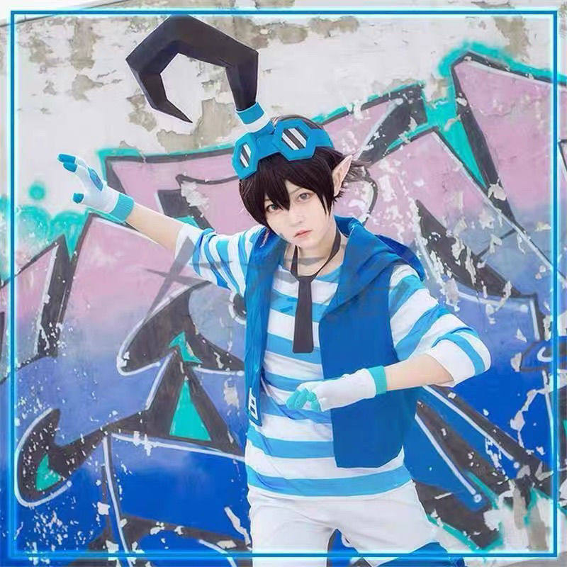 凹凸世界cos埃米cos道具服呆毛护目镜弟弟cos埃米cos道具假发