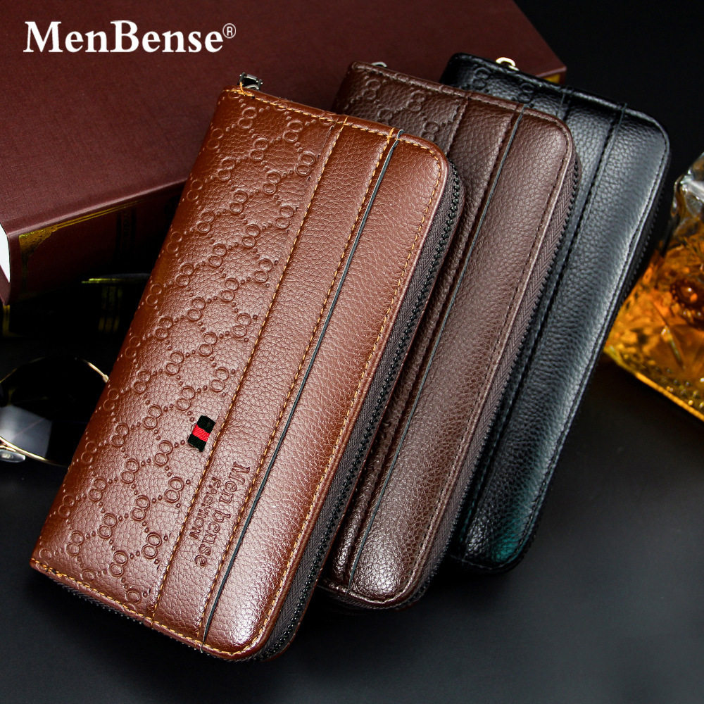 新款时尚男士手拿包长款大容量 商务拉链钱包小手包直供