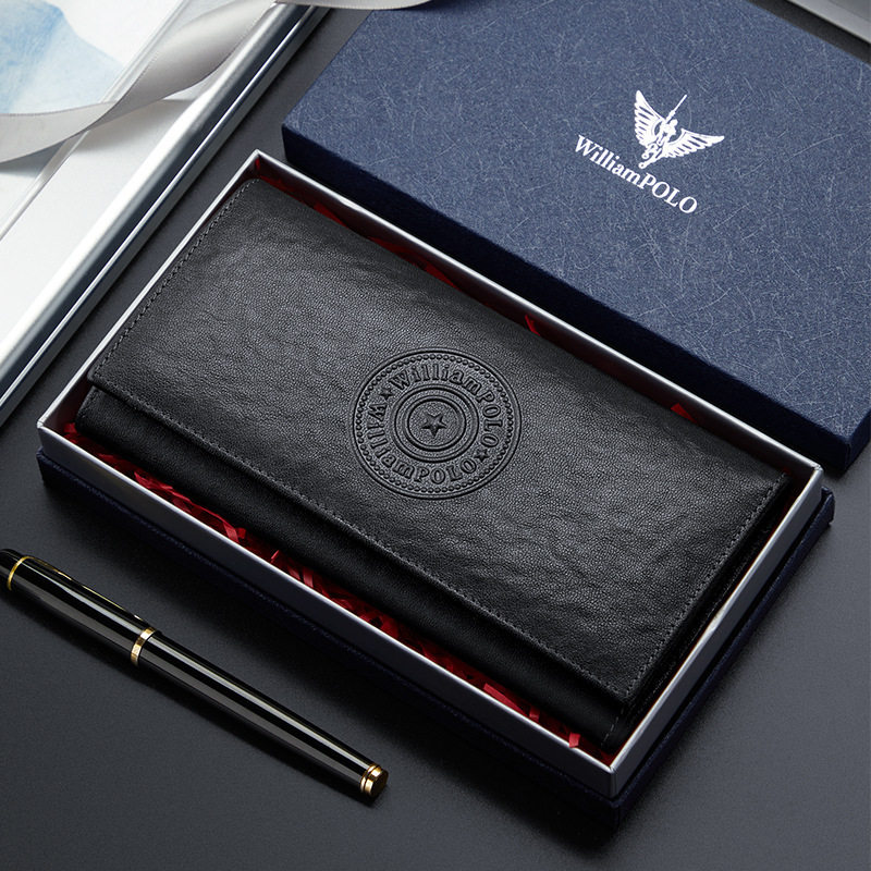 英皇保罗钱包男士长款真皮钱夹植鞣牛皮商务高端时尚休闲潮流手包