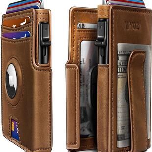 外贸airtag钱包大容量多卡位真皮卡包女士高级感真皮钱包男士