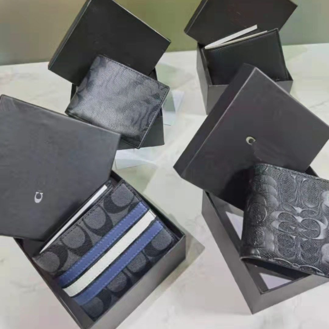 男士印花短款钱包钱夹零钱包礼品商务经典配全套包装高档l两件套