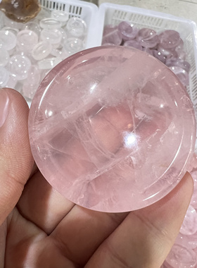天然粉水晶黄水晶樱花玛瑙黄玉原石底座diy摆件造景摆件配件约5cm