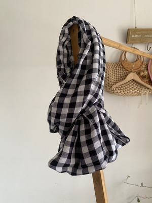 出口加拿大Warehouse One黑白格子人棉脖套围巾披肩