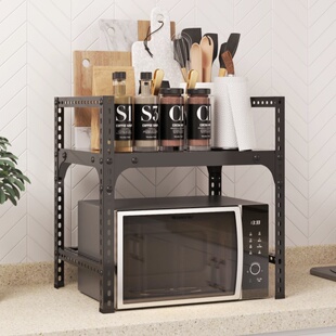角钢货架多层家用置物架展示架厨房微波炉粮油储物架落地收纳铁架