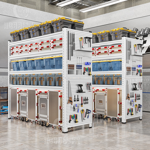 家用货架置物架带洞洞板多层多功能钢制杂物储藏间落地阳台收纳架