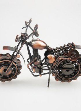 铁艺摩托车摆件高级感小众酒柜客厅摆件轻奢高级感2025新款装饰品