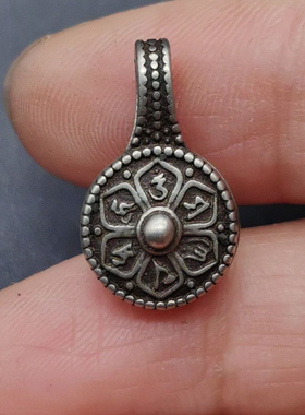 藏式白铜金刚杵六字箴言卡子复古文玩佛珠手串星月夹子diy配饰