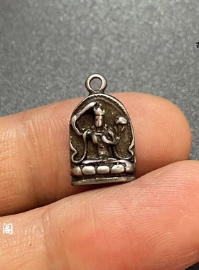 藏式手工天铁托甲文殊菩萨卡子侧挂吊坠文玩佛珠手串diy铁质挂件