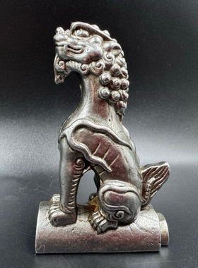 寒铁太和殿屋脊兽摆件 天铁怪兽跑兽玄铁神兽麒麟招财纳福工艺品