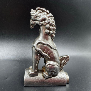 寒铁太和殿屋脊兽摆件 天铁怪兽跑兽玄铁神兽麒麟招财纳福工艺品