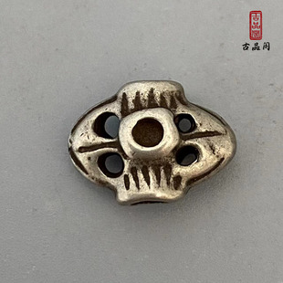 藏式利马白铜五眼六通背云古朴百搭记数器记子头 佛珠DIY配件散珠