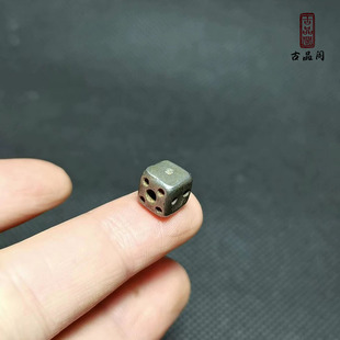 天铁藏式小元素饰品配件 寒铁小骰子中孔佛珠串珠背云小配饰