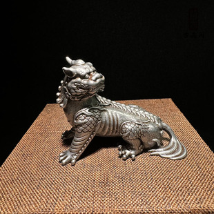 复古藏传九华山镇山神兽天铁谛听摆件地藏王坐骑客厅办公室装饰品