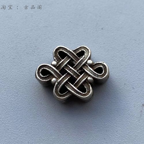 藏式元素文玩百香籽手串佛珠配饰白铜中国结背云配珠项链配件挂坠